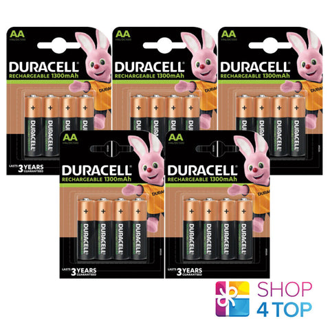 20 Duracell Aa Rechargeable 1300Mah Batteries 1.2V Hr6 Nimh Mignon Stilo 4Bl NEW