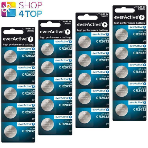 20 Everactive Cr2032 Lithium Cell Batteries 3V Coin Button Dl2032 Exp 2031 NEW