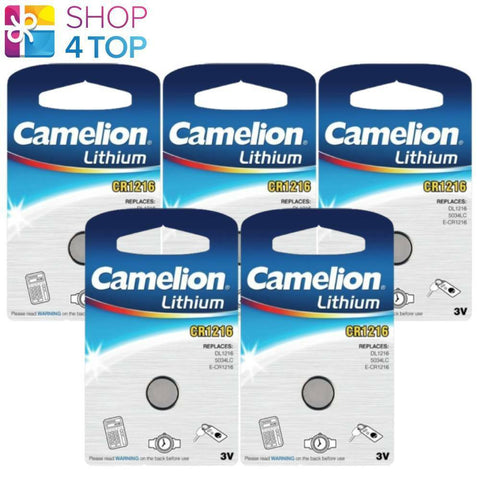 5 Camelion Cr1216 Batteries Lithium 3V Coin Cell Cr1216-Bp1 1Bl NEW