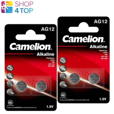 4 Camelion Lr1142 Alkaline Batteries Lr43 186 Ag12 1.5V 386/301 2Bl 10