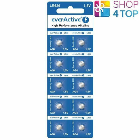10x Everactive Alkaline Battery Lr626 Ag4 1.5V Lr66 High Performance NEW