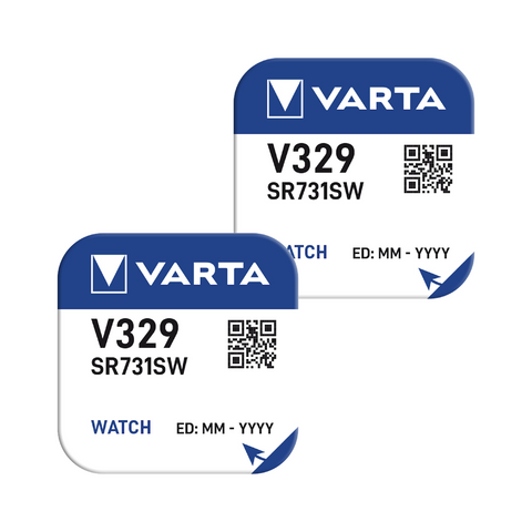 2 Varta 329 Sr731Sw Battery Silver 1.55V Coin Button Cell Watch