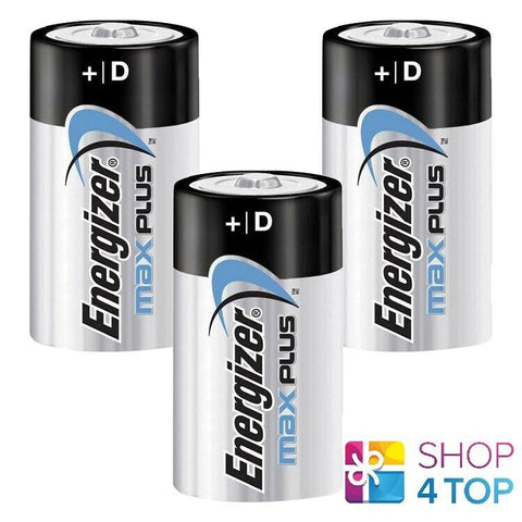 3 Energizer Max Plus D Lr20 Batteries Alkaline 1.5V Mono R20 Mn1300 Am1 E95 NEW