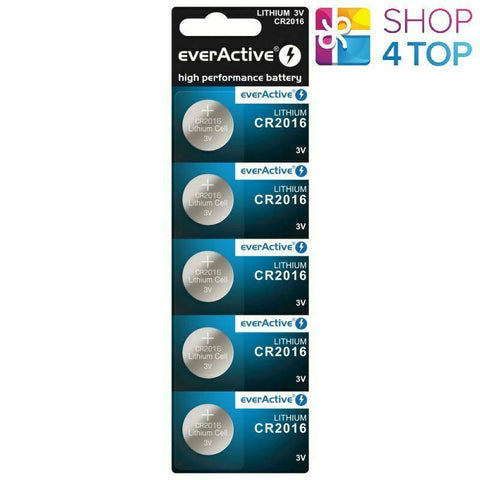 5x Everactive Lithium Cell CR2016 Batteries Dl2016 3V Coin Button - Fresh Stock