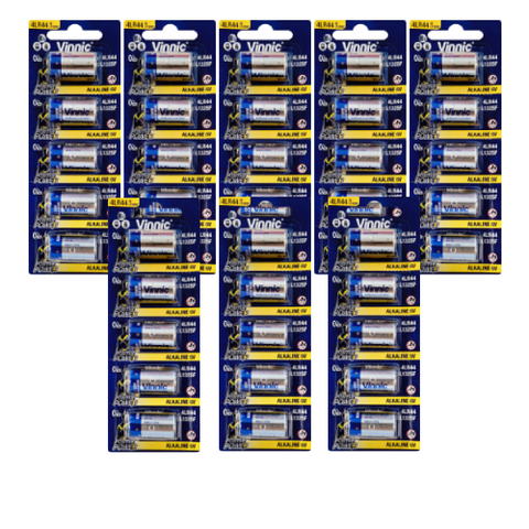 40x Vinnic Alkaline High Voltage 4LR44 L1325F Batteries 6V Bulk Blister Pack