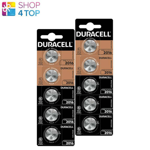 10 Duracell Cr2016 Lithium Batteries 3V Cell 5Bl Ecr2016 Dl2016 Exp 2030 NEW