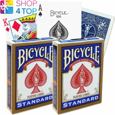 2 Blue Decks Bicycle Rider Back Standard Index Gold Tuck Box Playing Cards NEW
