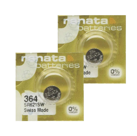 2 Renata 364 Sr621Sw Sr60 Mp-E Mini Silver Batteries 1.55V Swiss Made