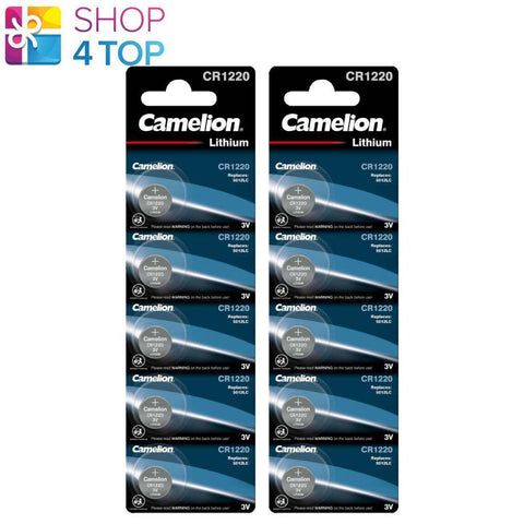 10 Camelion Cr1220 Batteries Lithium 3V Coin Cell Dl1220 5Bl Exp 2032 NEW
