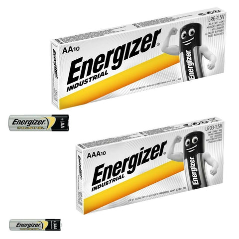 20 Energizer Industrial Batteries 10 Aa+ 10 Aaa Alkaline Lr6 Lr03 1.5V Combo
