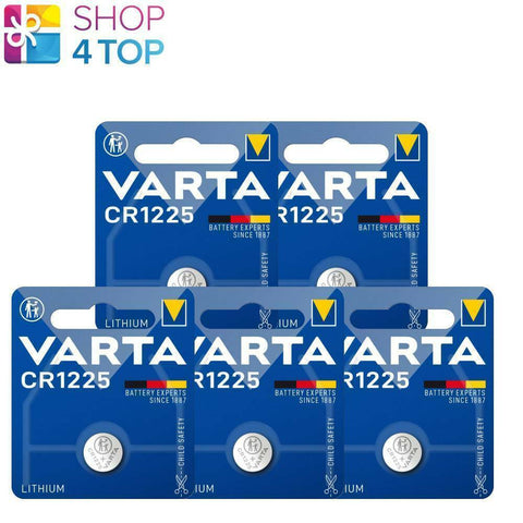 5 Varta Cr1225 Lithium Coin Cell Batteries 3V 48Mah No Mercury Exp 2033 1Bl NEW