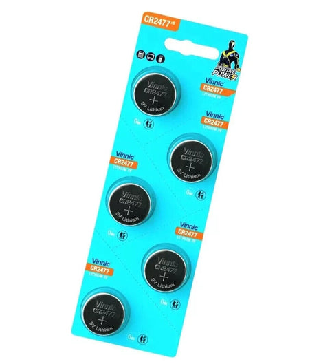 10 Vinnic Cr2477 Lithium Batteries 3V Cell Coin Button No Mercury NEW