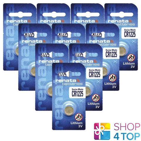 10 Renata Cr1225 Lithium Batteries 3V Cell Coin Button Br1225 Swiss Exp 2028 NEW