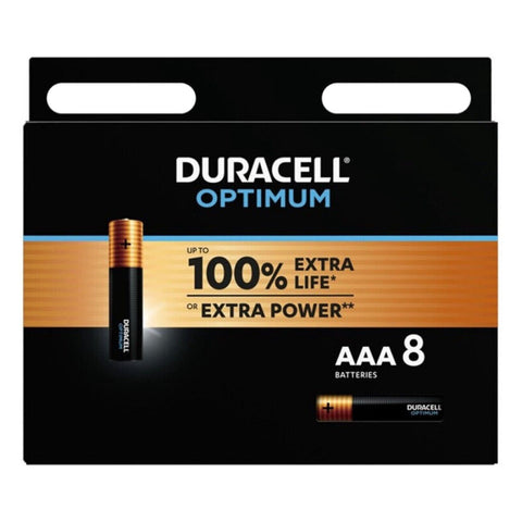 16 Duracell Optimum Aaa Lr03 Alkaline Batteries Mx2400 1.5V Exp 2032 8Bl NEW