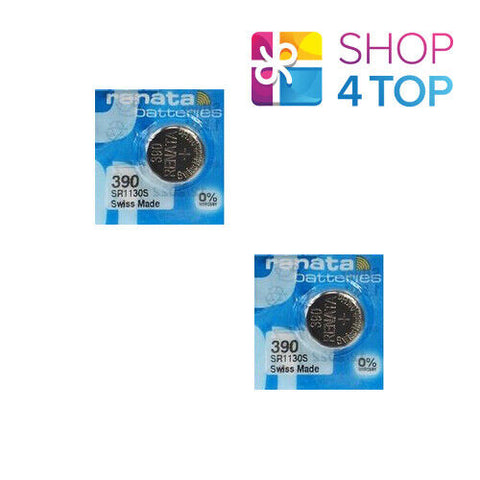 2 Renata 390 Sr1130Sw Batteries Silver 1.55V Watch Battery 10Bl NEW