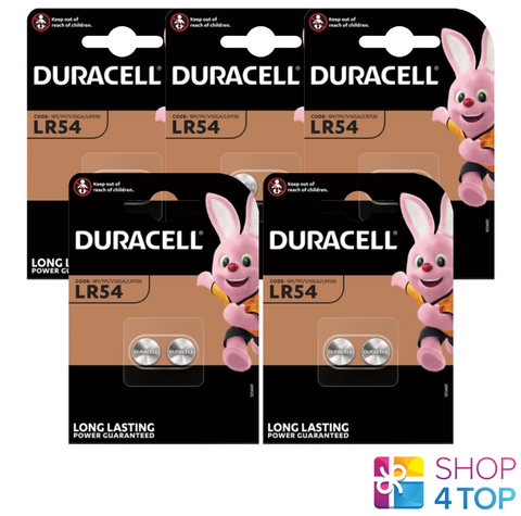 10 Duracell Alkaline Lr54 Batteries 1.5V V10Ga Lr1130 Ag10 Exp 2028 NEW