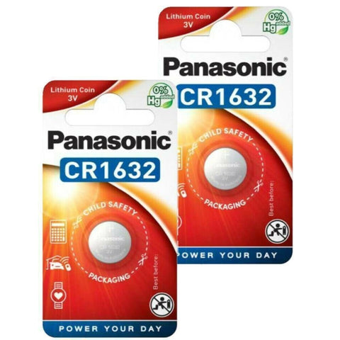 2 Panasonic Lithium Power Cr1632 Batteries Coin 3V Dl1632 Br1632 Exp 2033 1Bl