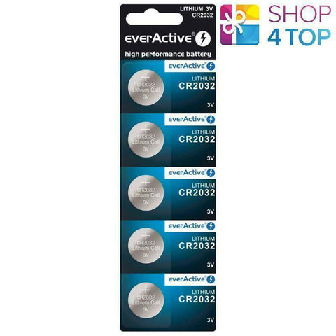 5 Everactive Cr2032 Lithium Cell Batteries 3V Coin Button Dl2032 Exp 2031 NEW