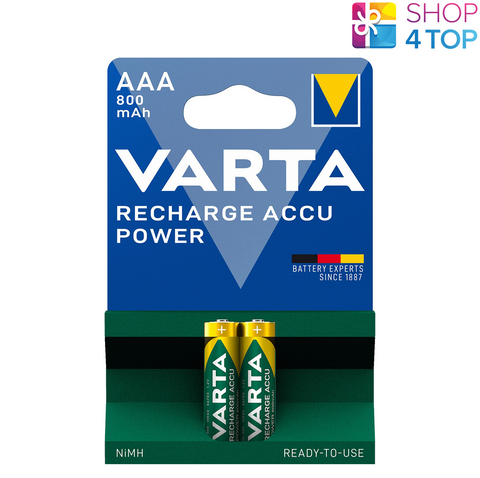 2 Varta Recharge Accu Power Aaa Batteries Lr03 800Mah Nimh 2Bl Hr03 1.2V NEW