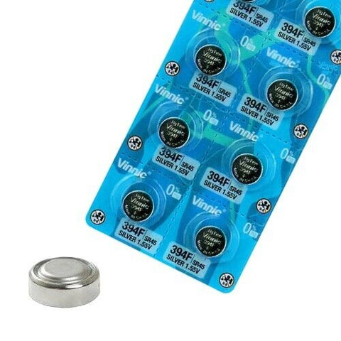 20 Vinnic 394F Button Batteries Silver Sr45 Coin Cell Watch Battery 10Bl 1.55V