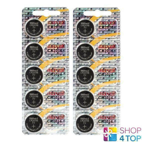 10 Maxell Cr2016 Lithium Batteries 3V Coin Cell Hologram Pack Exp 2030 NEW