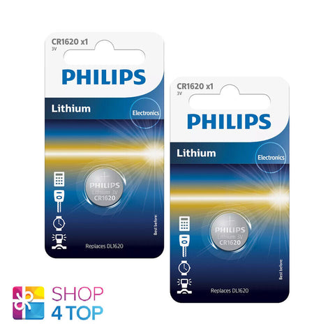 2 Philips Cr1620 Lithium Batteries 3V Cell Coin Button Dl1620 1Bl NEW