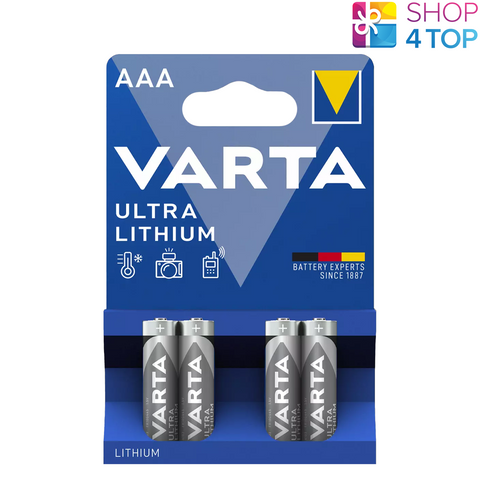 4 Varta Ultra Lithium Batteries Aaa L92 R03 Micro 6103 1.5V Exp 2037 NEW