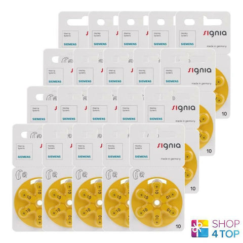 120 Siemens Signia Size 10 Mf Pr70 Hearing Aid Batteries 1.45V Zinc Air NEW