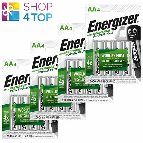 16 Energizer Recharge Power Plus Aa Hr6 Batteries 1.2V 2000Mah Mignon Stilo NEW