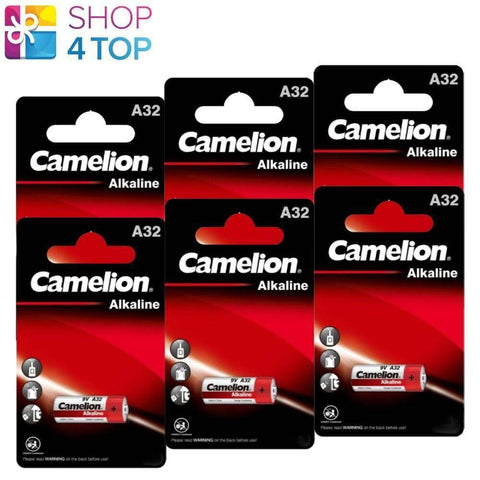 6 Camelion Lr32A Alkaline Batteries A32 9V No Mercury Cadmiuim NEW