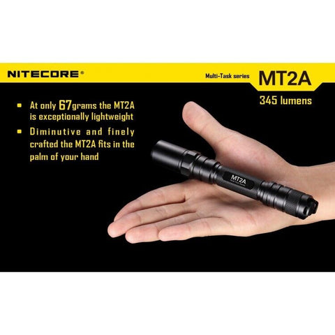 Nitecore Flashlight Mt2A Multi-Task 2 Aa Batteries 345 Lumens Cree Xp-G2 R5 Led
