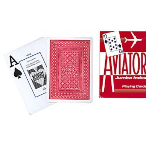 4 Decks Aviator Jumbo Index Poker Playing Cards 2 Red 2 Blue Magic Tricks NEW