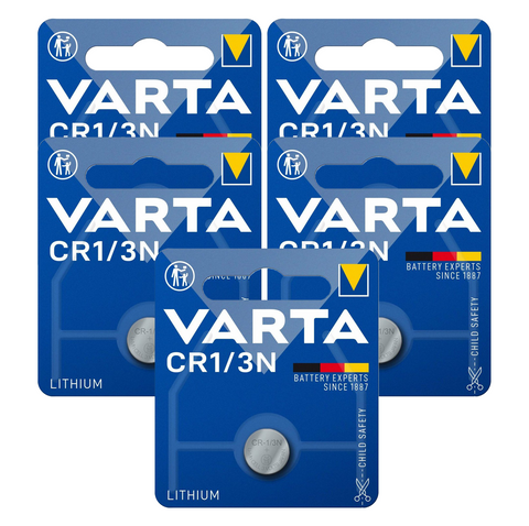 5 Varta Cr1/3N Lithium Batteries 3V 170 Mah Cell Cr11108 2Lr76 Dl1/3N 2032 NEW