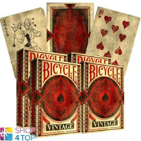 4 Bicycle Vintage Classic Playing Cards Deck Made In USa Original Aged Look NEW