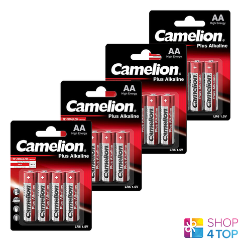 16 Camelion Aa Plus Alkaline Batteries Lr06 Mn1500 Am3 E91 1.5V 4Bl NEW