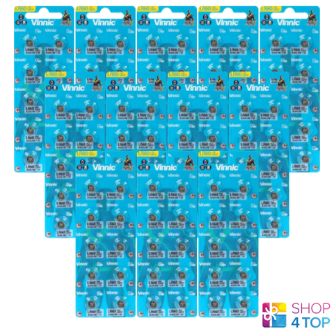 120 Vinnic Alkaline Batteries L621F L621 Ag1 G1 Lr60 1.5V NEW