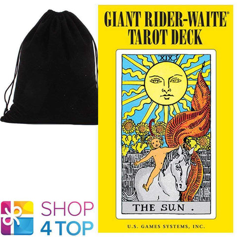 Giant Rider Waite Tarot Deck Esoteric Big Size US Games Systems Velvet Bag NEW