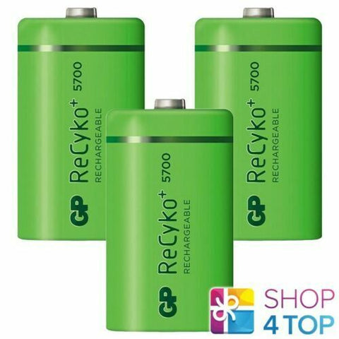 3 Gp Recyko + 5700 Rechargeable D Battery 5700Mah Hr20 570Aahcb 1.2V NEW