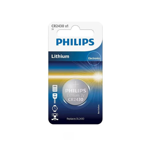 Philips Cr2430 Lithium Battery 3V Cell Coin Button Dl2430 1Bl NEW