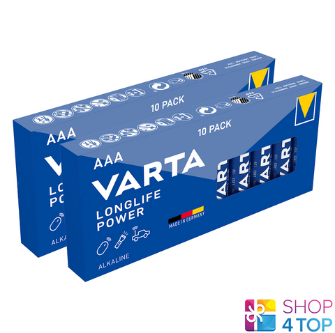 20 Varta Longlife Power Alkaline Aaa Lr03 4903 Batteries 1.5V Micro Mn2400 NEW