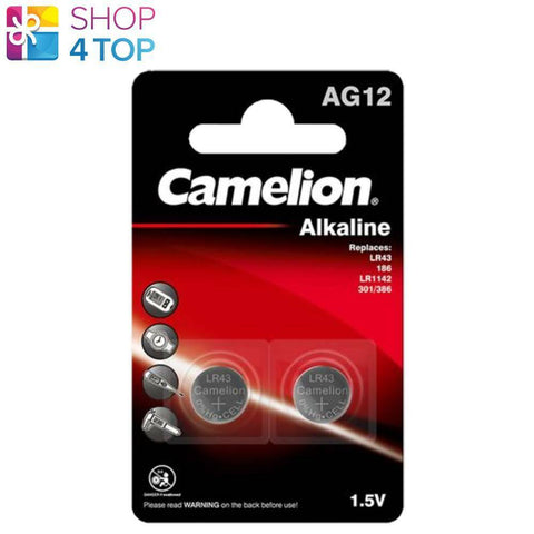 2 Camelion Lr1142 Alkaline Batteries Lr43 186 Ag12 1.5V 386/301 2Bl 10
