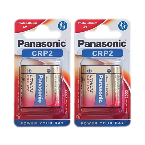 2 Panasonic Lithium Power 223 Cr-P2 Battery 6V Dl223 Crp2 Exp 2034