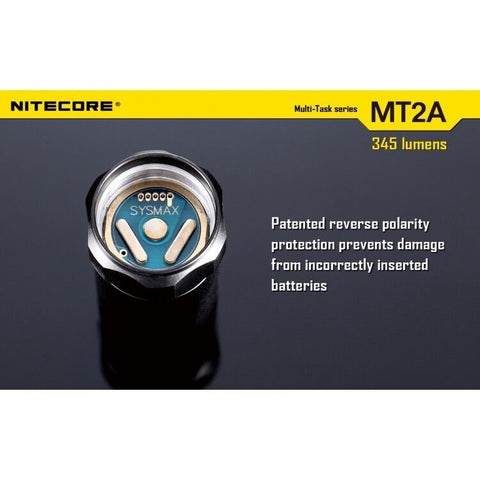 Nitecore Flashlight Mt2A Multi-Task 2 Aa Batteries 345 Lumens Cree Xp-G2 R5 Led
