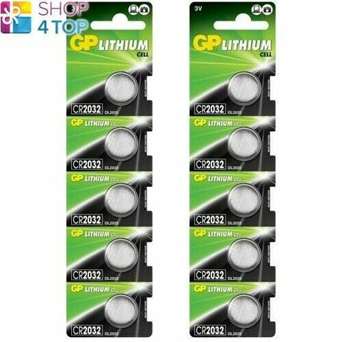 10 Gp Cr2032 Lithium Cell Batteries 3V Coin Button Dl2032 Exp 2034 5Bl NEW