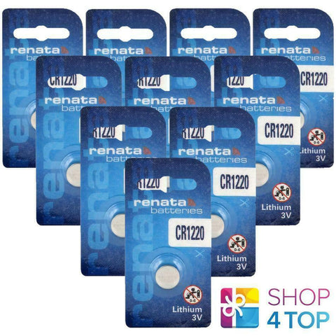 10 Renata Cr1220 Lithium Batteries 3V Cell Coin Button Ecr1220 Exp 2029 NEW
