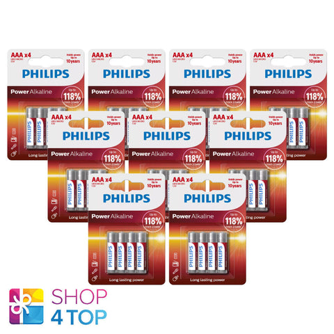 36 Philips Power Alkaline Aaa Batteries Micro Lr03 1.5V Blister 4Bl Exp 2031 NEW