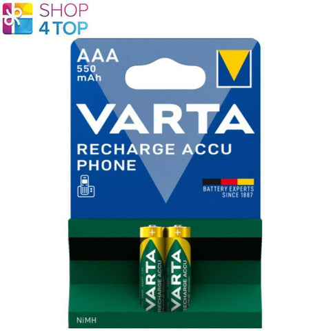 2 Varta Recharge Accu Phone Aaa Batteries Lr03 550Mah Nimh 1.2V Hr03 2Bl NEW