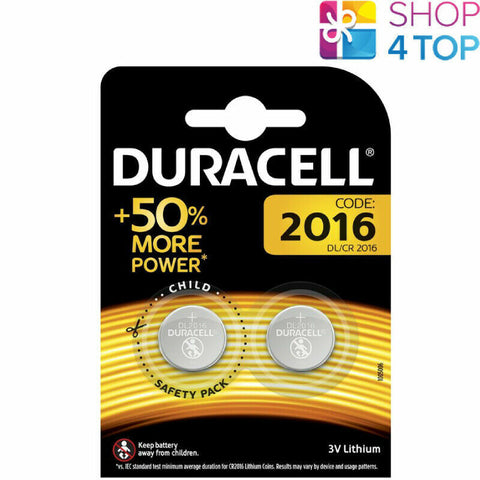 2 Duracell Cr2016 Lithium Batteries 3V Coin Cell Dl2016 Ecr2016 NEW