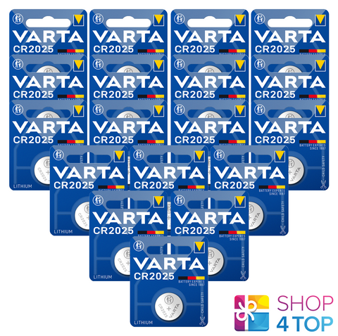 18 Varta Cr2025 Lithium Battery Blister 3V Coin Cell Button Dl 2025 Exp 2033 NEW