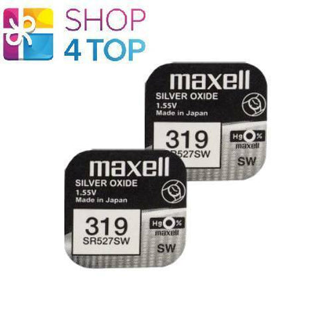 2 Maxell 319 Sr527Sw Sr64 Batteries Silver 1.55V Watch Battery NEW